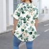 Women's Fashion Large Size Round Neck Short Sleeve Casual Print Loose Pullover Top
