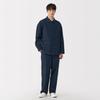 MUJI Men's Wide-leg Kapok-Blend Denim Pants (AE0ZHA5S) in Dark Navy (Men's Size S)