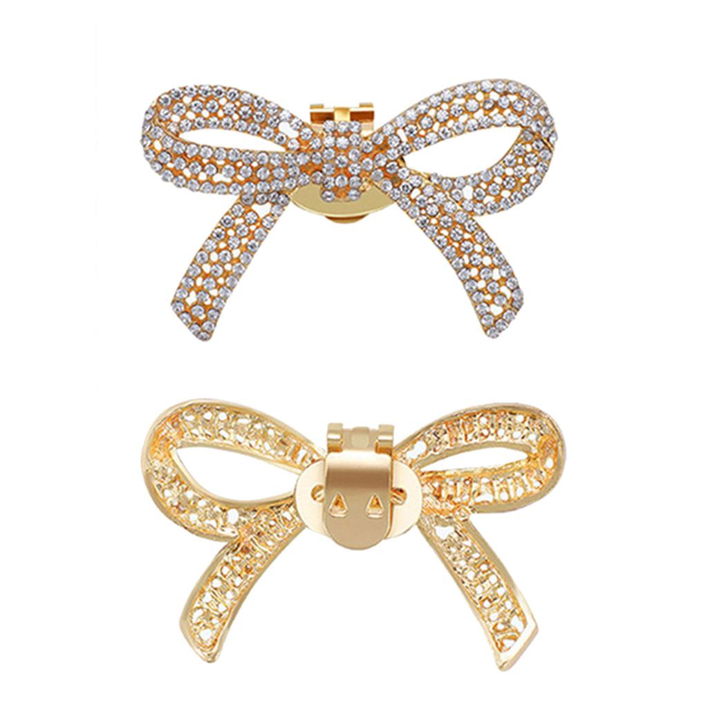 Sparkling Shoe Decoration Trendy Bowknot Shoe Accessory Versatile Shoe Clip Fashionable Crystal Shoe Buckles Charm