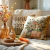 Farmhouse Throw Pillow Cover Flower House Garden Pillow Cushion Case - 4 Pack, Great For Couch Chair Yard Living