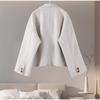 Einfarbige Umlegekragenjacke für Damen, lässig, locker, langärmelig, einreihig, kurze Jacken, Herbstmode, Mantel, Oberbekleidung