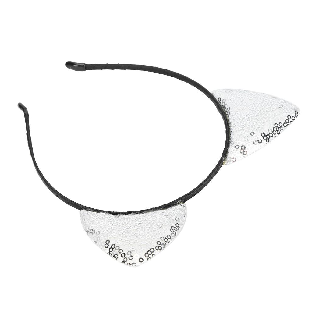 Reversible Sequin Cat Ears Headband Shiny Cat Ear Hair Hoops Women S Kitty Hair Accessories