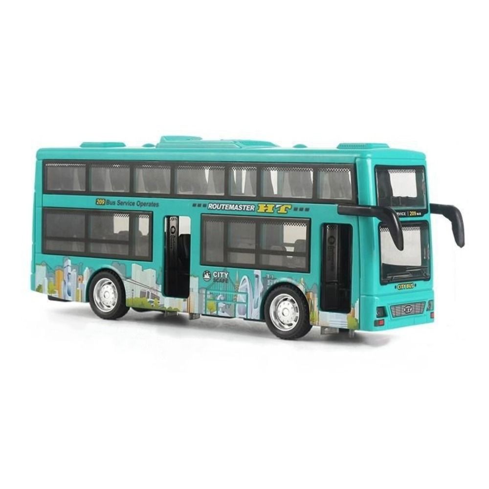 Friction Powered Double Decker Bus Model Light Music Sightseeing Bus Model  Kids Student