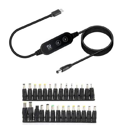 Type C To DC5521 Adapter Cable Adjustable Voltage 5V9V12V15V20V for Laptops and Electronic Gadgets