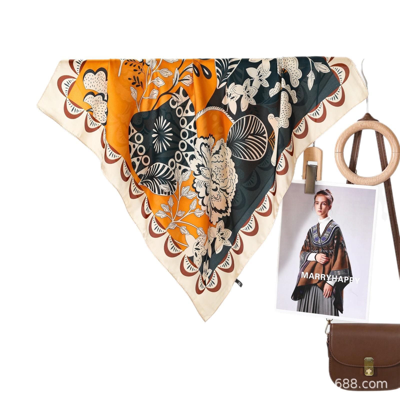 

Elegant Silk Scarf: Versatile, Stylish & Bestselling Women s Accessory Navy Blue Petal with Border