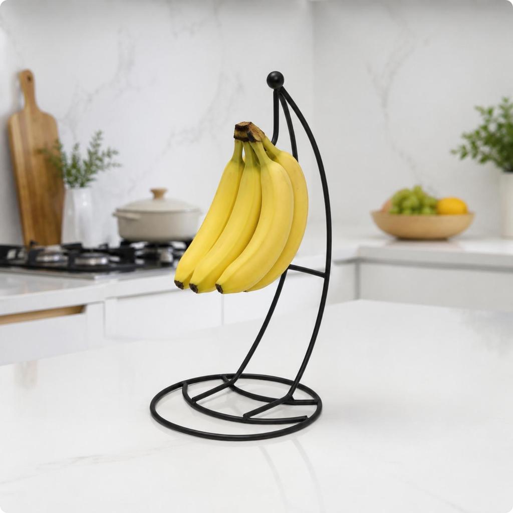 Metal Banana Hanger Prevents Bruising Kitchen Organizer Sturdy