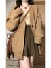 2025 Women's Retro Korean-Japanese Knit Cardigan - Autumn/Winter Lazy Style Sweater Jacket