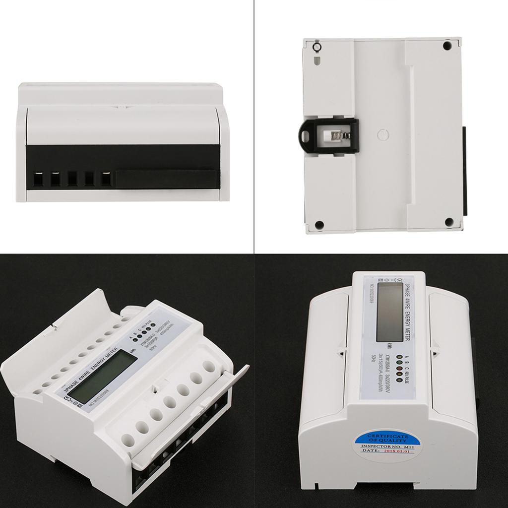 Digital 3 phase 4 Wire 7P Din Rail Electric Meter Electronic KWh Meter(5(30)A )