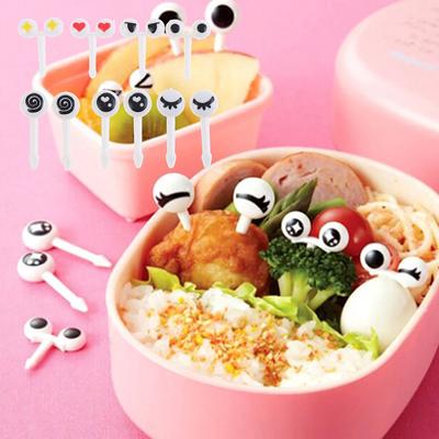 10 Pcs/Set Mini Eye Fruit Fork Reusable Plastic Fruit Fork Kids Lunch Kitchen
