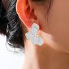 1 Pair Stud Earrings 3D Layered Petal Design Lightweight Alloy Ear Studs French Style Daily Wear Jewelry Gift