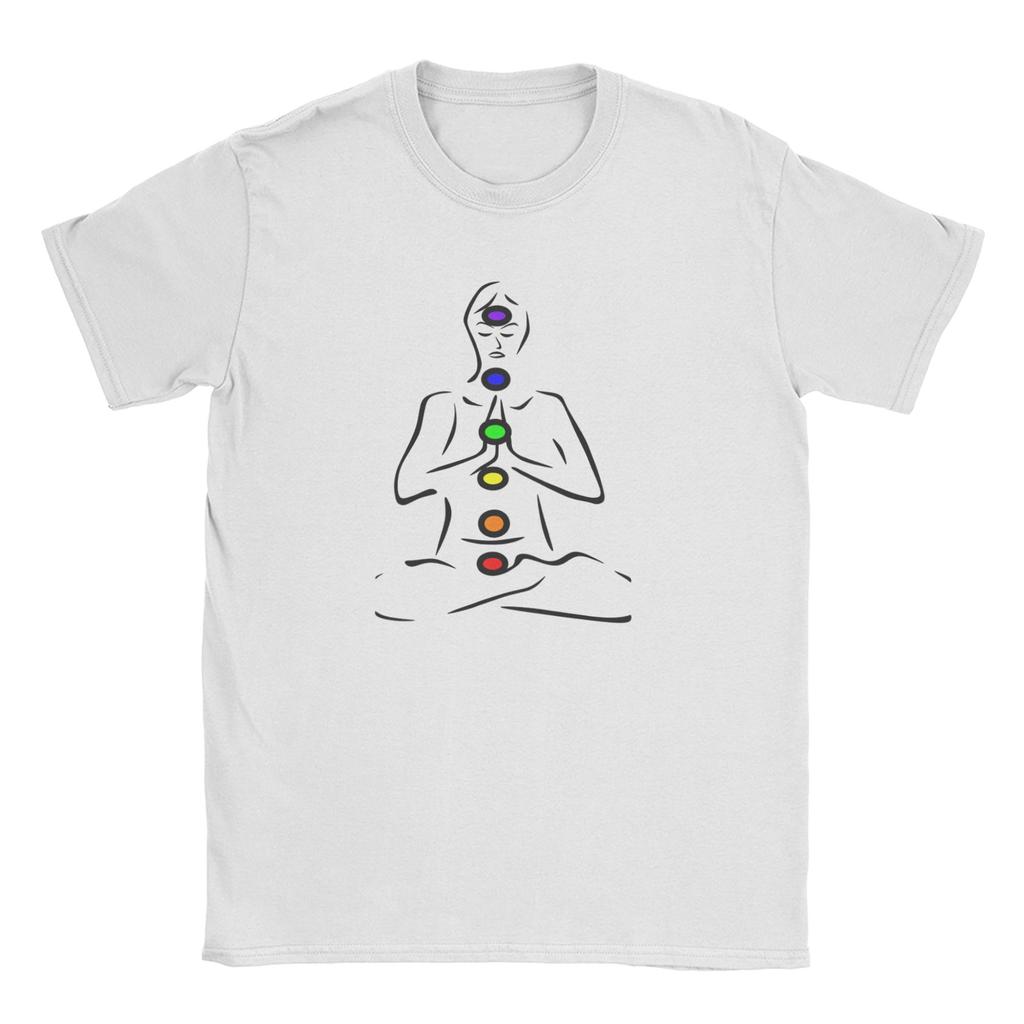 Chakras Spiritual Meditation Zen Om Buddhism Energy Unisexs T Shirts Leisure Tees Short Sleeve Crewneck TShirt