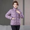 Frauen Baumwolle Jacke Stehkragen Langarm Einfarbig Reißverschluss Herbst Winter