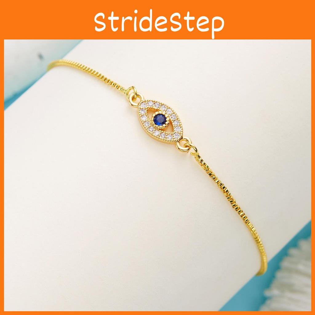 Fashion Pulling Bracelet With Blue Eye Design And Rhinestone Decor For Summer Gift For Men Women
