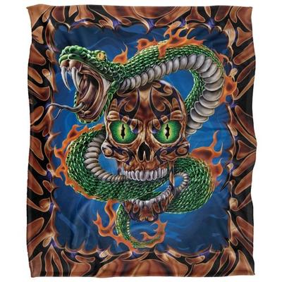 JQ Licensing James Piazza Silky Flaming Skull Supersoft Blanket