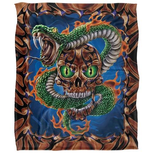 JQ Licensing James Piazza Silky Flaming Skull Supersoft Blanket