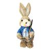 Seasonal Grass Handwoven Easter Rabbit Figure Delicate Handmade Craft Ornament For Holiday Table Centerpieces