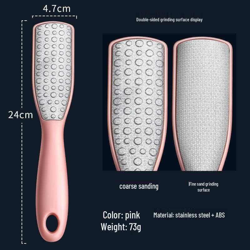 

Двусторонняя терка для ног: Легко удаляйте омертвевшую кожу и мозоли - Педикюрная пилка и скребок для пяток. розовый