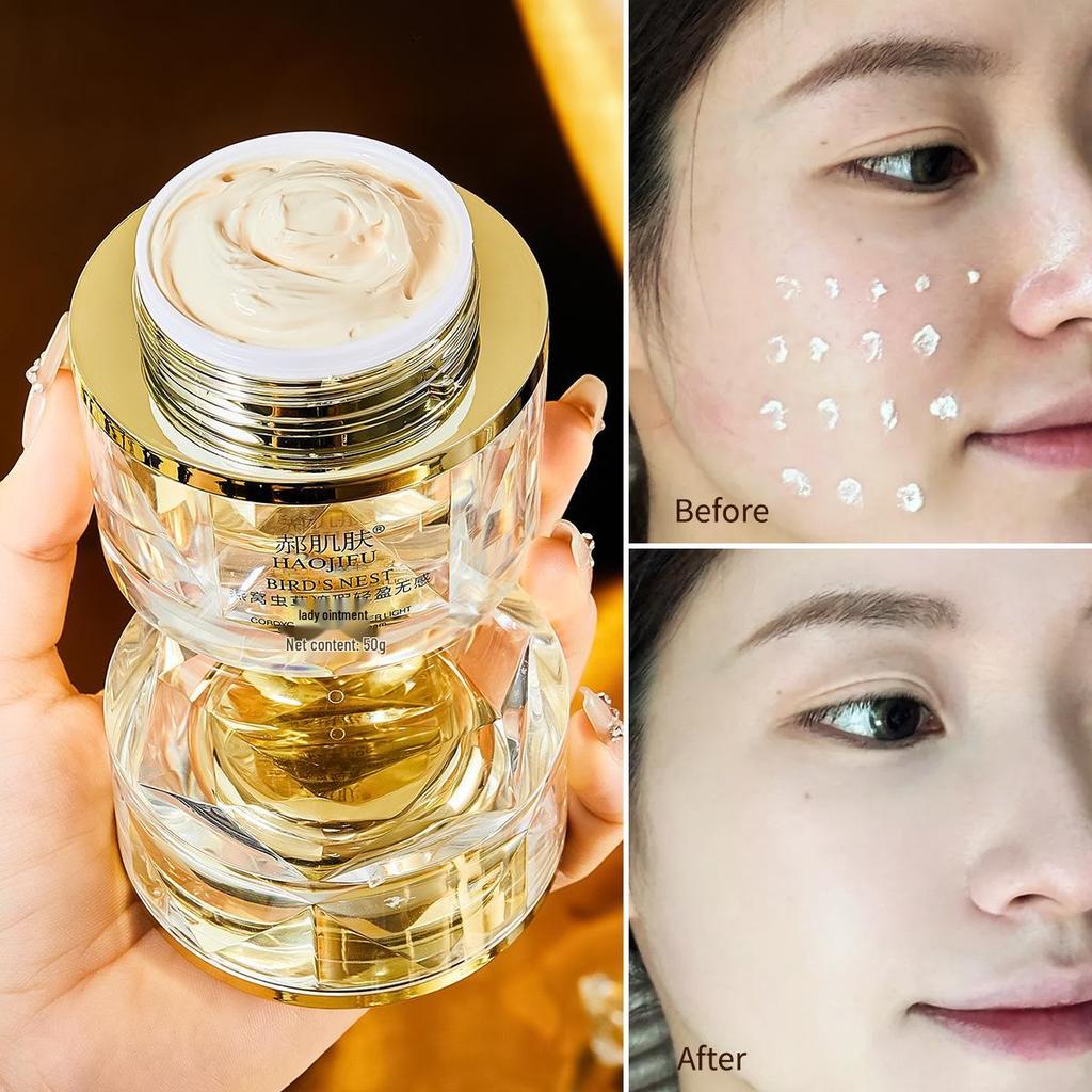 Hao Jifu Bird's Nest & Cordyceps Concealer Cream - Lightweight, Brightening Bare Face Cream for a Noble Glow