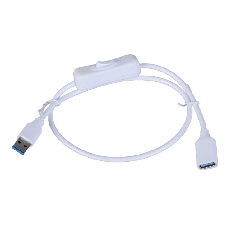 USB3.0 Extension Cable with On/Off Switches Male to Female for Quick Data and Power Access in Home and Office
