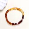 Baltic Gold Blood Amber Gradient Rainbow Square Bracelet