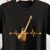 Bass Guitar Heartbeat T Shirt Musician Player Electric Pulse Music Lover Vintage Stretched Stylish Graphic Versatile