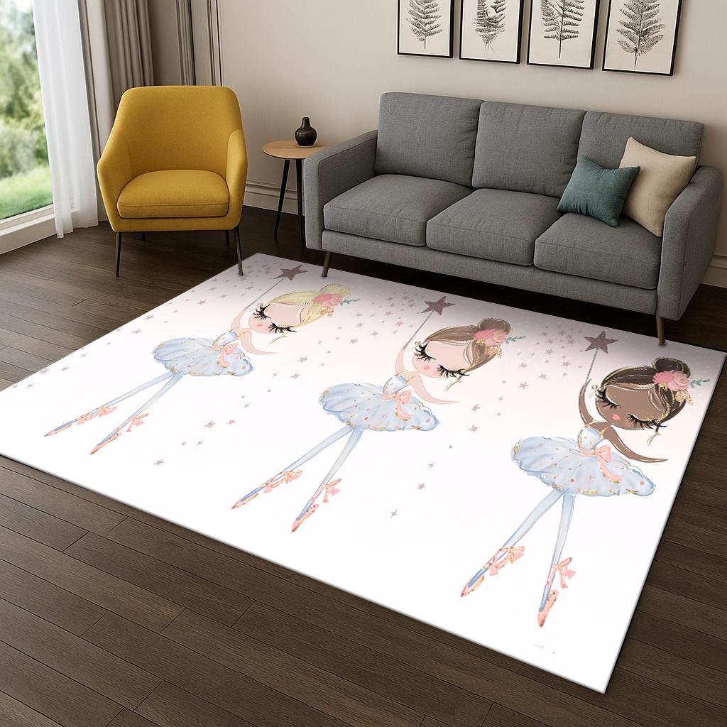 

Балетная танцовщица фея мультяшный милый ковер для дома спальни гостиной дивана придверный коврик декор, детский коврик для игр противоскользящий мат 40x60cm