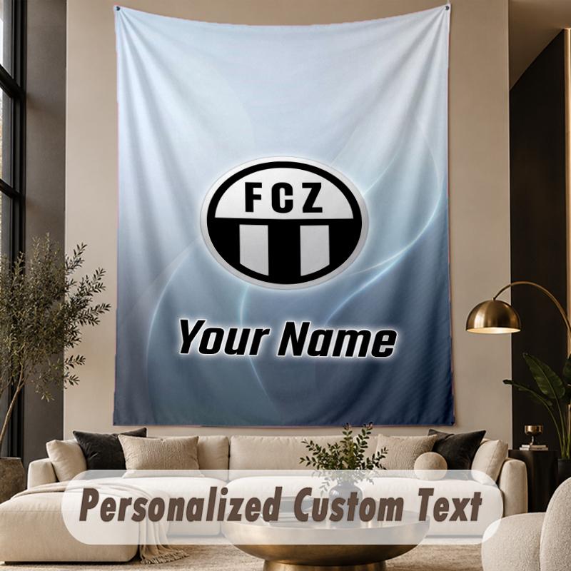 Custom Text Tapestry FC Zürich Print Wall Tapestry Indoor Living Room Wall Decor