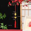 Chinese Lucky Fu Gold Ingot Hanging Ornaments Handwoven Tassel Auspicious Decor for Home New Year Celebration Gift