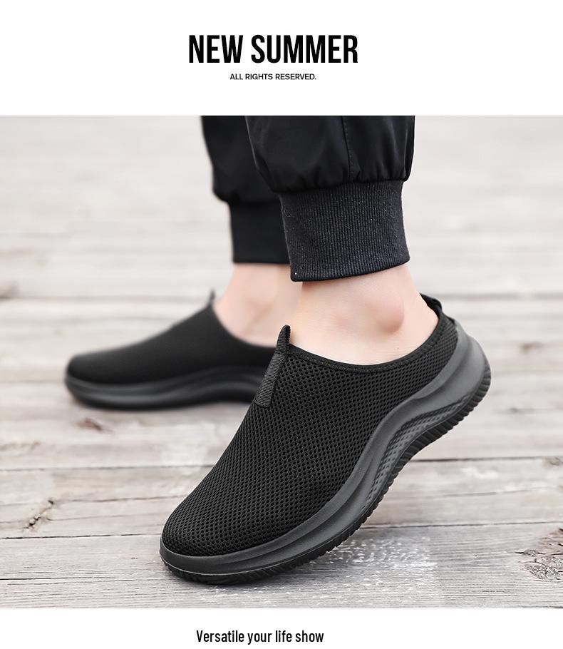 Men's Summer Mesh Breathable Slip-On Running Shoes – Lightweight, Large Size, Casual Outdoor Footwear for Teens