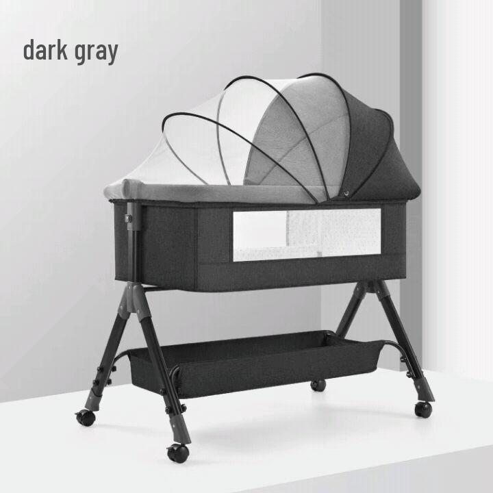 Multifunctional Foldable Baby Cradle Bed: Newborn Crib & Children's Bed with Mobile Splicing.