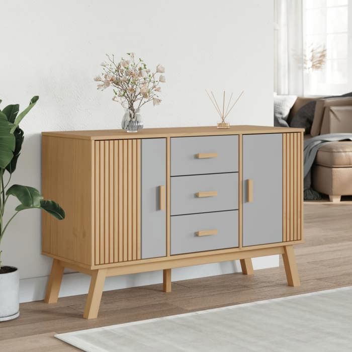 VidaXL Buffet, Armoire avec Tiroir et Porte, Garde-robe avec Pieds, Meuble de Rangement avec Compartiment, Moderne, Gris et 358598
