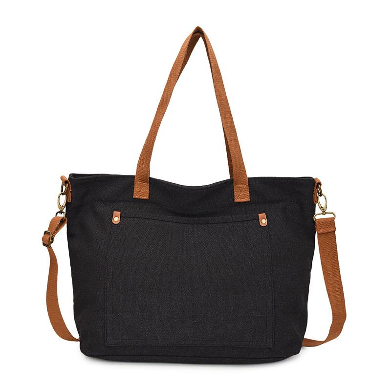 

Casual Retro Tote Bag Single-shoulder Crossbody Bag for Female Students Commuting Bag for Work чёрный