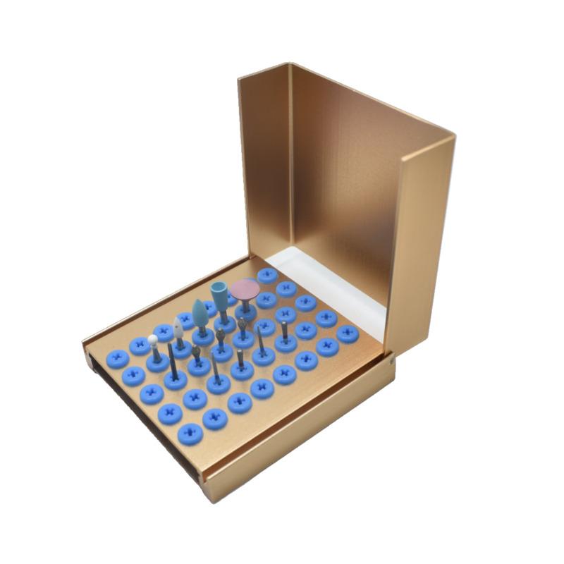 Dental 40 Holes Burs Metal Holder  Cleaning Stand Autoclave Sterilizer For High/Low Speed Dental Burs