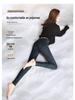 Women's Blue-Gray Fleece-Lined High-Waisted Slim-Fit Denim Pants - 2023 Autumn/Winter Style