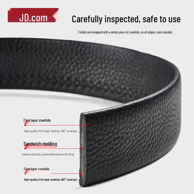 Men's Genuine Leather Automatic Buckle Belt Strap