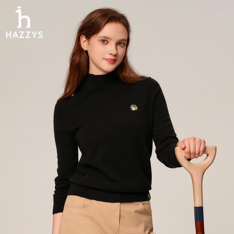 HAZZYS Women s PHIZ Semi-High Collar Wool Sweater M