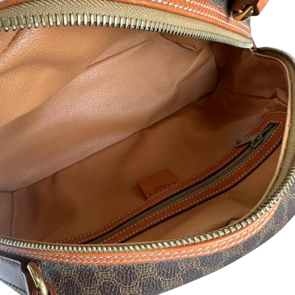Celine Macadam Handbag Brown Women Mini Boston Used