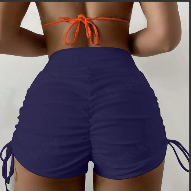 Women's High Waist Tummy Control Drawstring Bikini Bottoms - Butt Lifting, Anti-Exposure, In Stock