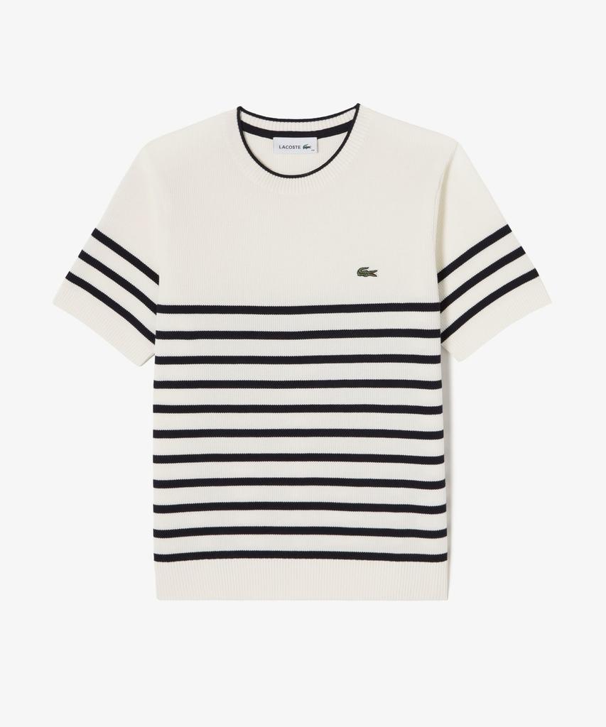 LACOSTE Women'S Striped Short Sleeve Sweater Af415E-56G 70V