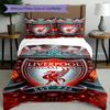 Set copripiumino 3 pezzi (1*Copripiumino + 2*Federe, Senza Nucleo),Set Biancheria da Letto con Stampa Liverpool F.C, Decorazione Camera da Letto, Per Tutte le Stagioni, Regalo di Compleanno