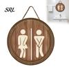 Vintage Hanging Room Sign Wooden Restroom Signs, Men's And Women's Wall Half Toilet Bathroom Signs Decor Sign, Rustic Art Gender Indicator Plaque