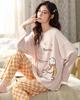 2Pcs/set Women's Pajamas Spring and Autumn Long-sleeved Trousers Cartoon Cute Can Be Worn Outside Leisure and Comfortable Student
