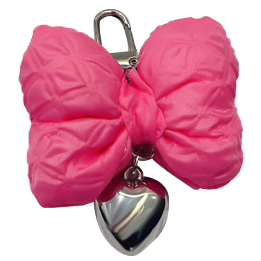 Fashionable Bowknot Keychain Heart Pendant Keychain Keyring Handbag Charm Phone Chain Accessory for Women and Girls