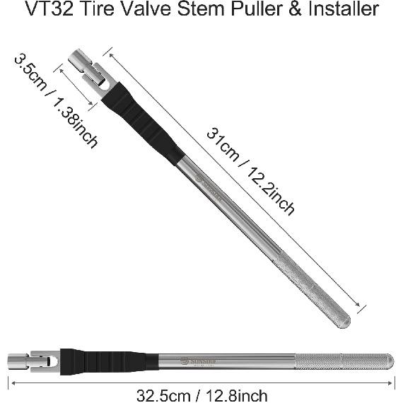 SUNSOUL Tire Valve Stem Puller, Installer with Rubber Boot, Tire Valve Stem Removal Tool