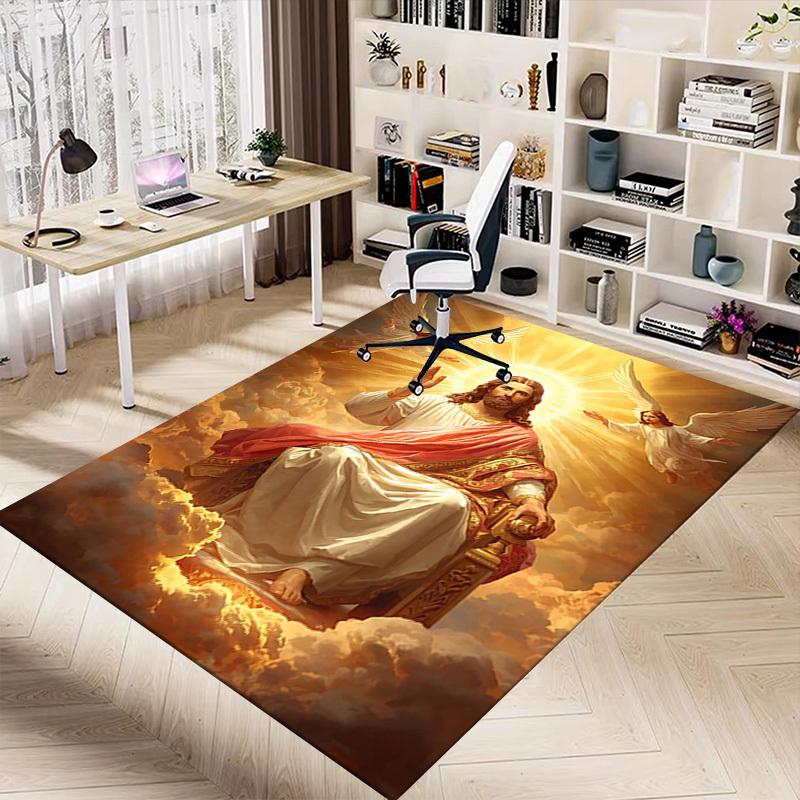 1PC Heavenly Jesus Anti-slip carpet, suitable for Office, bedroomand playrooms. It can also be used as a sofa footrest cover-W44