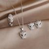 Neue Sight Luxus Zirkonia Leopard Ohrstecker für Damen Kristall Tier Anhänger Halsketten Offene Ringe Mode Schmuckset