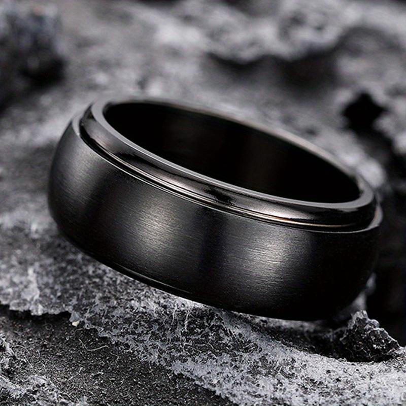 1pc Titanium Steel Smooth Arc Rotating Ring, Suitable for Both Men and Women