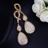 Micro-Set Zircon Earrings Dinner Long Water Drop Earrings Ear Jewelry
