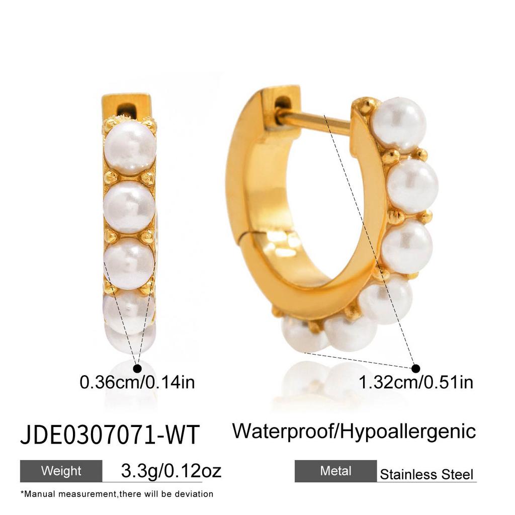 Titanstahl Imitation Perlen Ohrringe, Ohrringe, Türkis Ohrringe, Edelstahl verblasst nicht