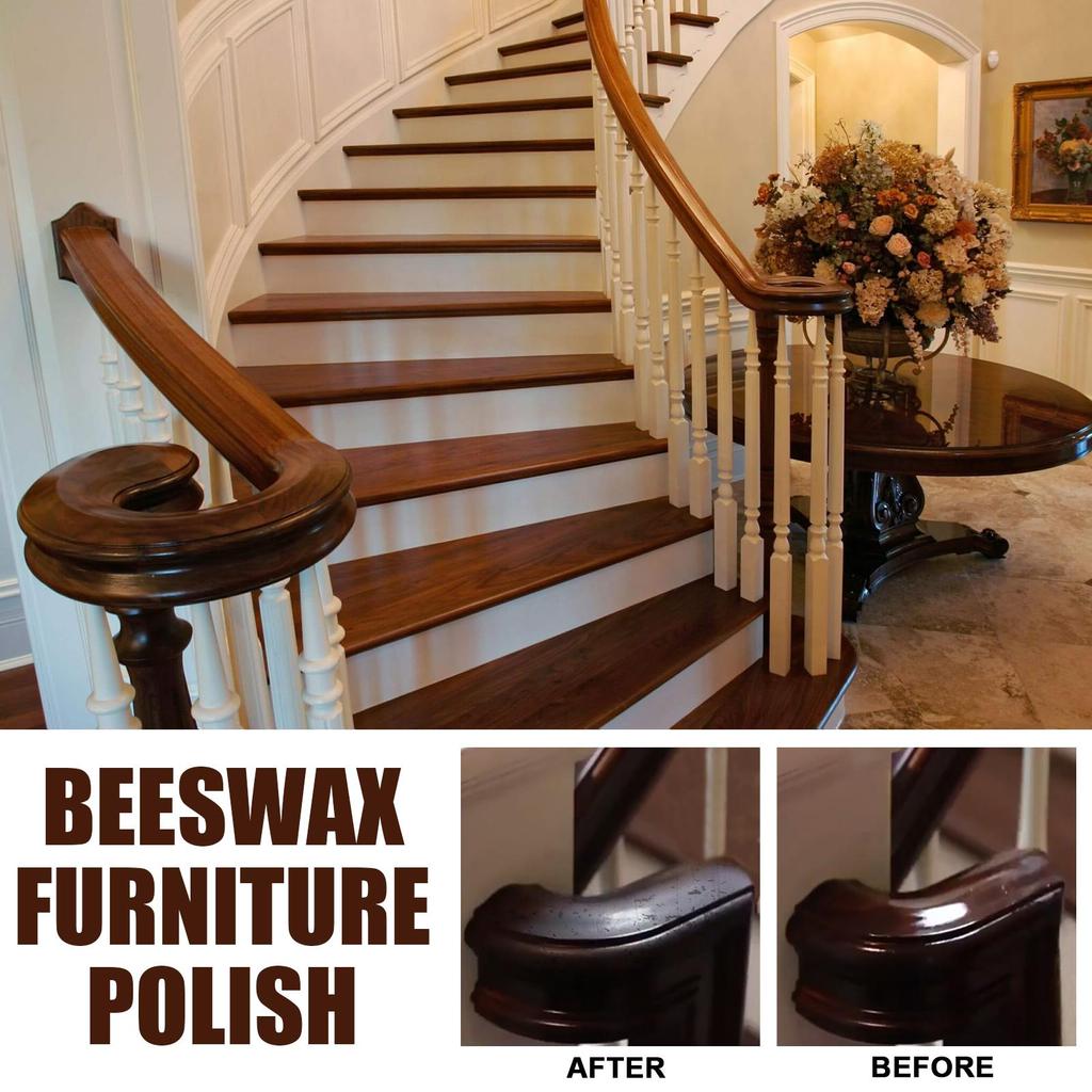 Jue-fish Möbelpoliturwachs 1 Set - Massivholzboden polieren, Fleckenentfernung, Pflege und Wartung, Mahagoni Möbelpoliturwachs